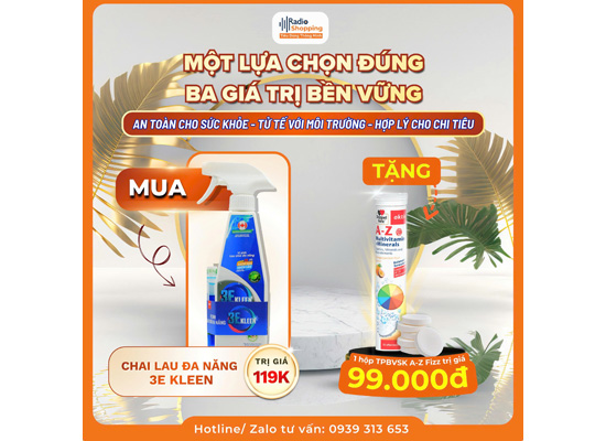 🎁 Chương trình khuyến mãi khi mua sản phẩm 3E Kleen

